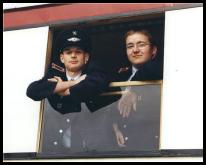 Michael und Stephan nach der Zugfahrt.